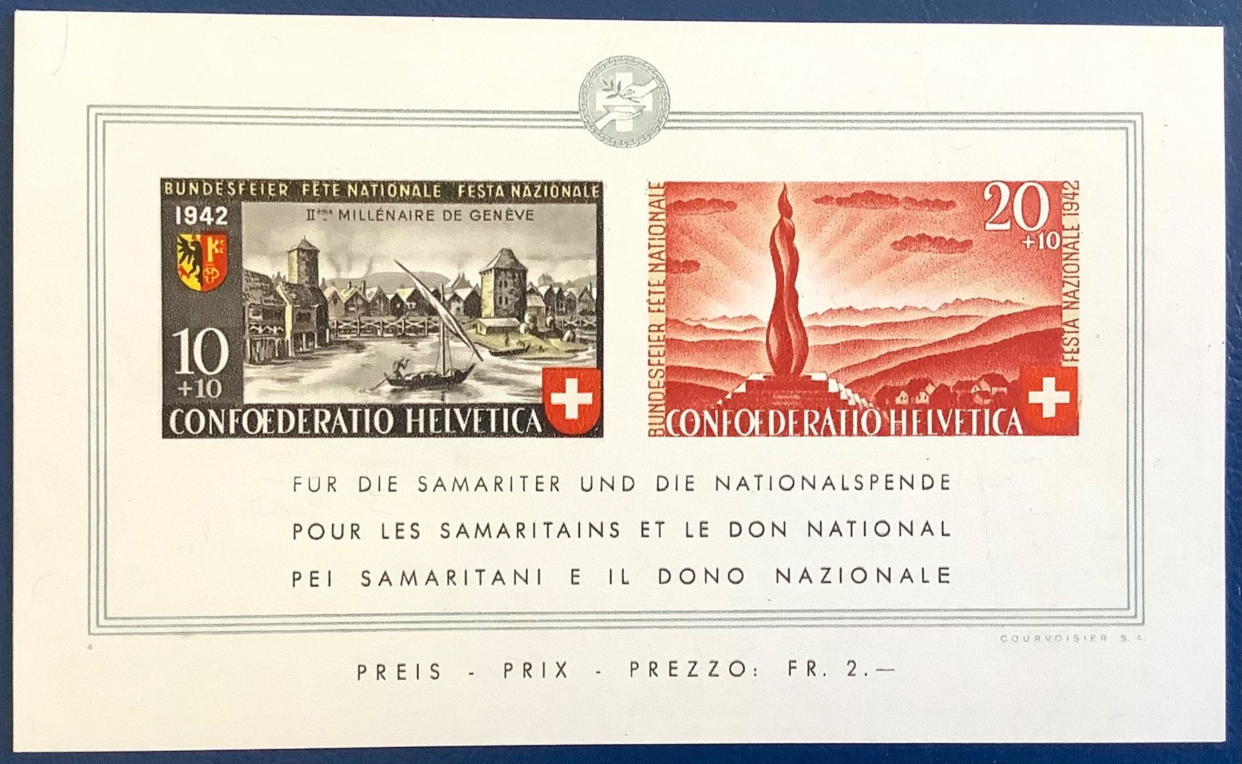 Tutti i francobolli: 1942 - Pro Patria Bundesfeierblock ** – Nuovo (secondo la descrizione) da Liestal venduto da Skunk02