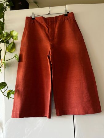 ZARA Lange Shorts mit Leinenateil Gr. M