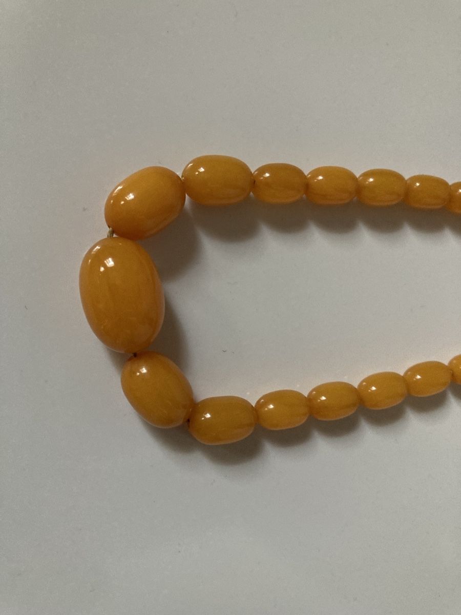 Catenine: Oliven-Bernsteinkette in der Farbe Butterscotch – Usato da Langenthal venduto da Foxi281310 3
