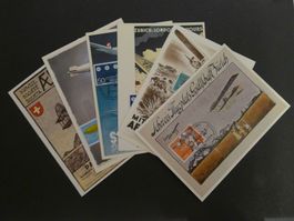 1989 6 Flugkarten von Aero und Astro Philatelie ZÜRICH