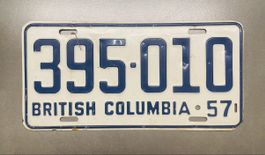 Vintage Nummernschild Canada 🇨🇦 British Columbia 1957