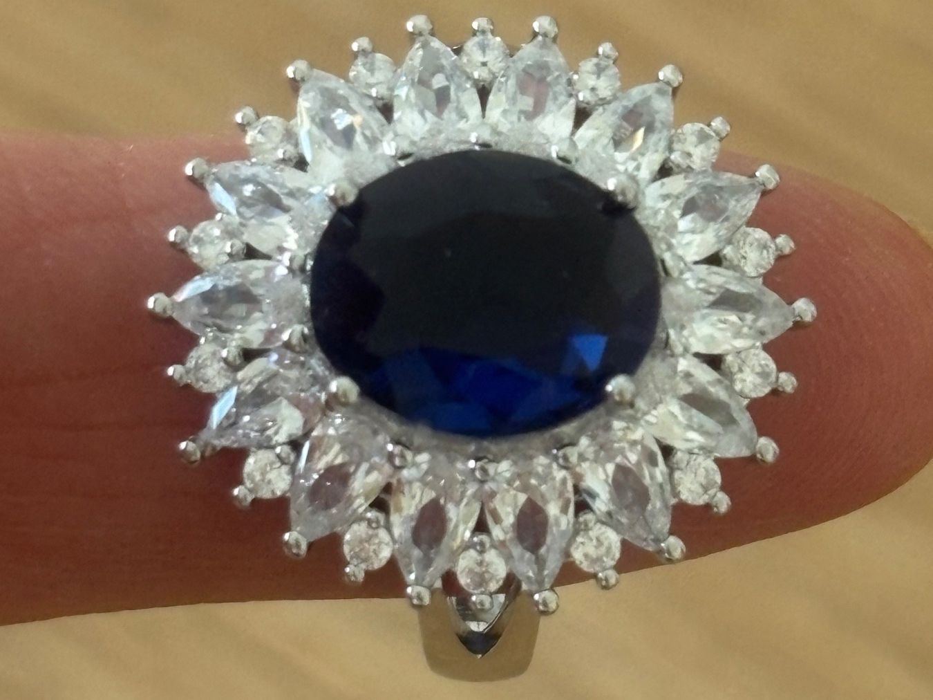 Ringe: Luxus Elegante Gr.19/9 Ring Farbe: Silber /blau – Neu (gemäss Beschreibung) aus Biel-Bienne von Roserosse13 8