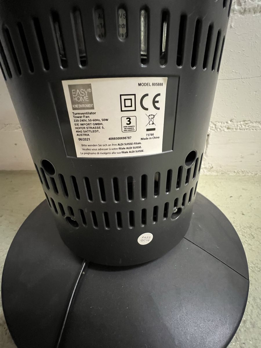 Ventilatoren: Easy Home Turmventilator, neuwertig, schwarz, Top! – Gebraucht aus Bachenbülach von Manolo007 1