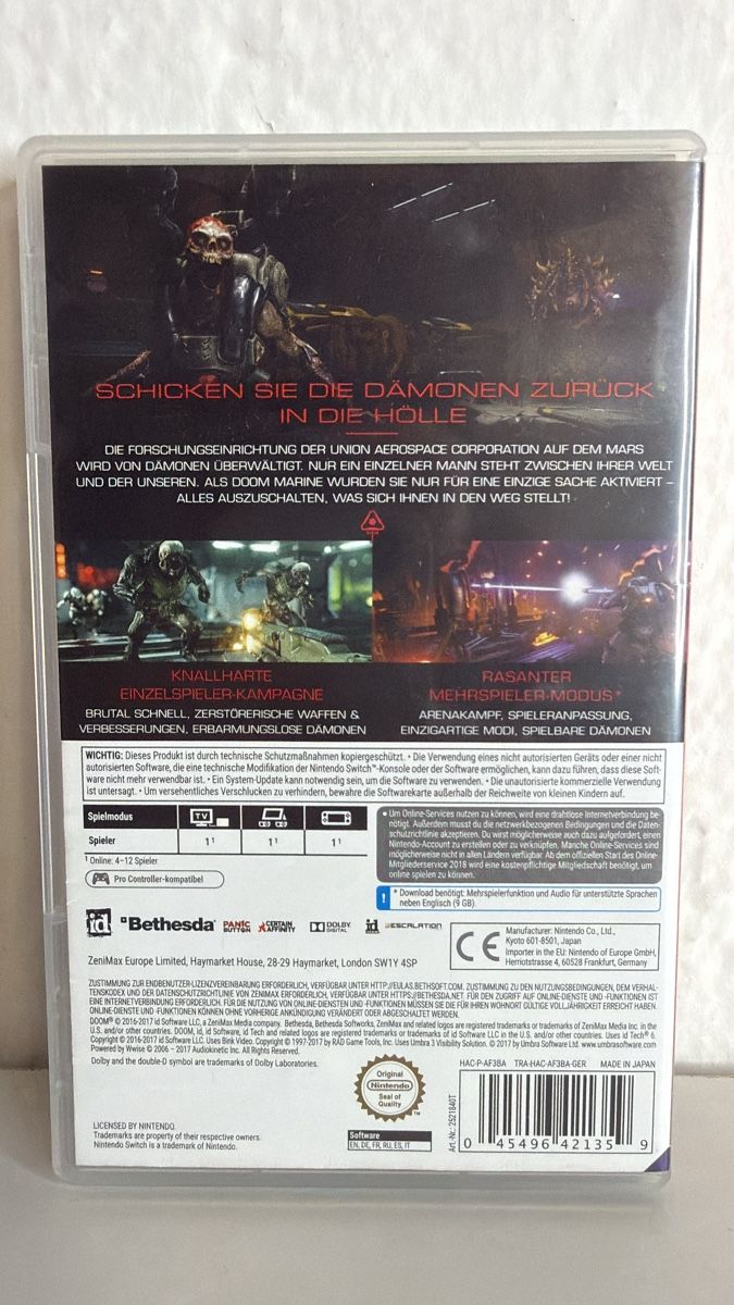 Nintendo Jeux: Nintendo Switch DOOM - Great Condition! – D'occasion à Ehrendingen par bubulence 1