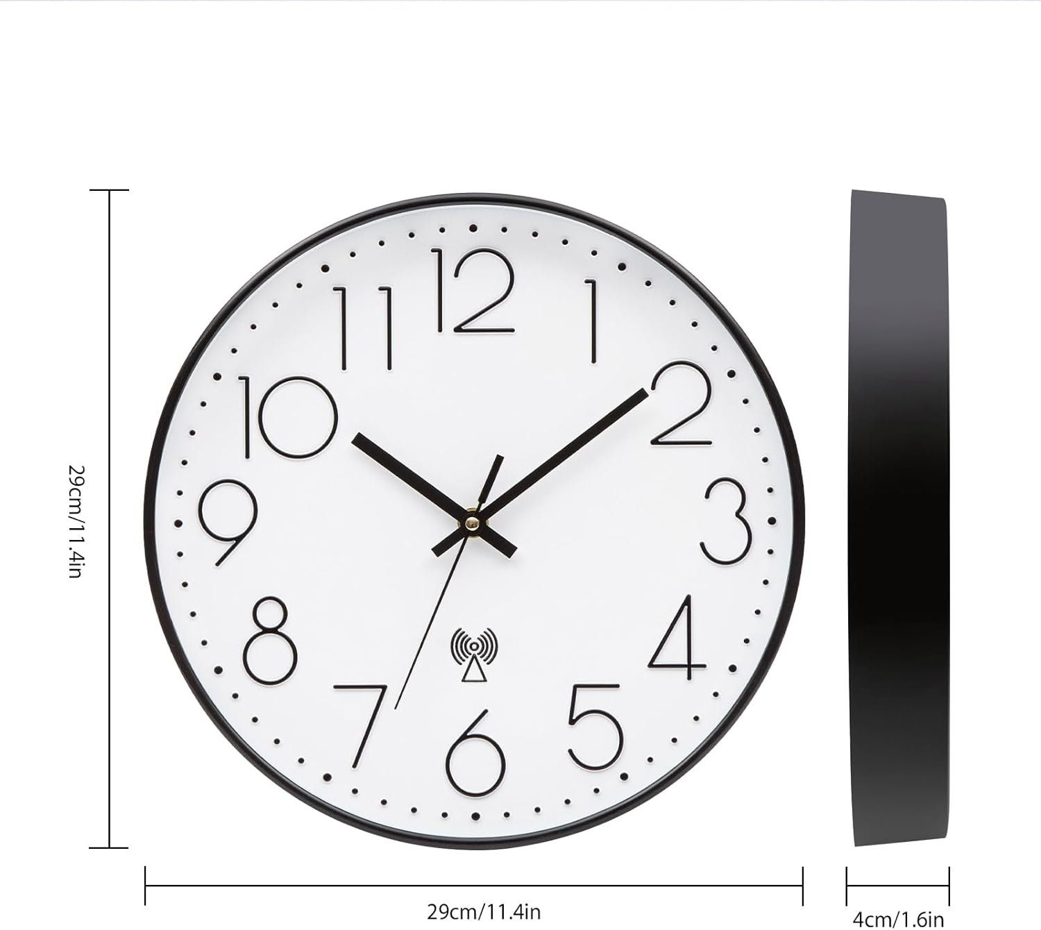Orologi da terra & Orologi da parete: Funkuhr Wanduhr 30cm Lautlos – Nuovo e nell'imballaggio originale da Nuglar venduto da SmartLiving24 3
