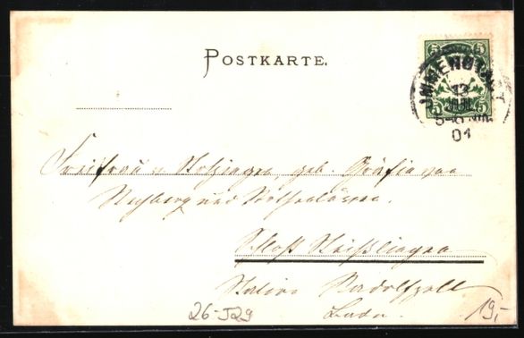 Ansichtskarten: Handgemalt sign. T.S.: Blühende Clemati – Gebraucht aus Berlin von bartko-reher 1