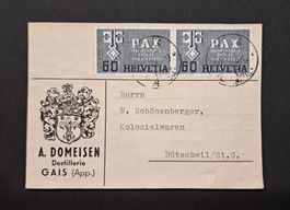 2x SBK 268 PAX auf Paketkarte von Gais Domeisen Destillerie