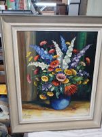 Ölgemälde Blumenstrauss signiert Fuchs gerahmt 70x80cm