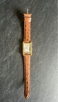 Elegante Vintage Damenuhr mit Straussenlederarmband
