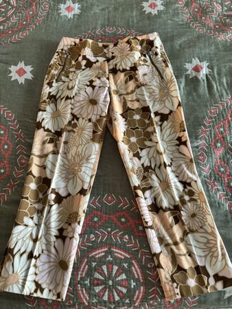 Windsor Stoffhose Blumenmuster Gr. 38 beige braun