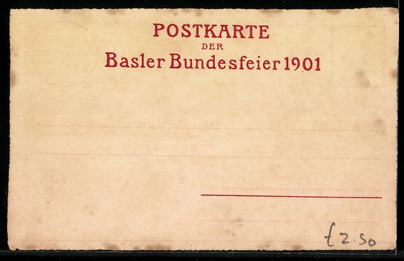 Cartoline postali: Litho Basel, Basler Festspiel 1901, Fest – Usato da Berlin venduto da bartko-reher 1