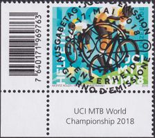 2018, Nr.1674 (UCI MTB) mit Ersttags-Voll-Stempel +TABS