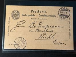 Postkarte 1892 von Basel nach Flühli Kanton LU