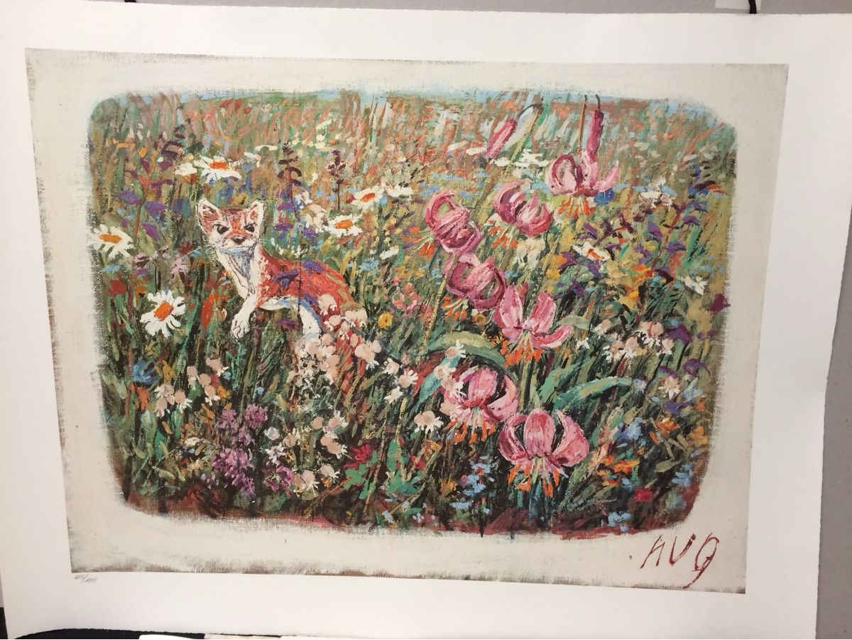 Grafica & Litografie: Wiesel im Blumenfeld – Usato da winterthur venduto da Ulla2
