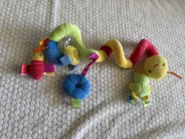 Spielzeug Raupe bunt Stoff Babyspielzeug raschelt quietscht 