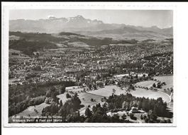 AK ca.1960 Flugaufnahme St. Gallen Wildpark P+P,Säntis