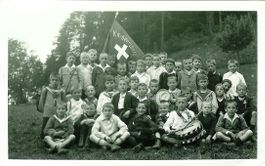 Knabenschule mit Fahne wo? Internat Montana Zugerberg ? ZG ?