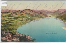Lac Leman - Lausanne-Ouchy - Panorama - Litho
