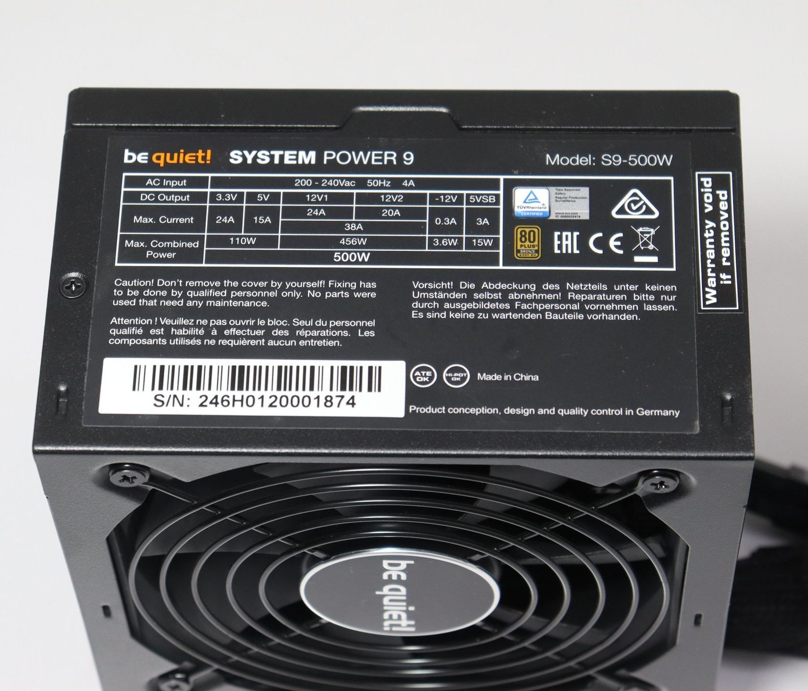 beQuiet! Custodie: BeQuiet System Power 9 500W ATX PC Netzteil 80Plus Bronze – Usato da Frick venduto da Techcat_GmbH 5