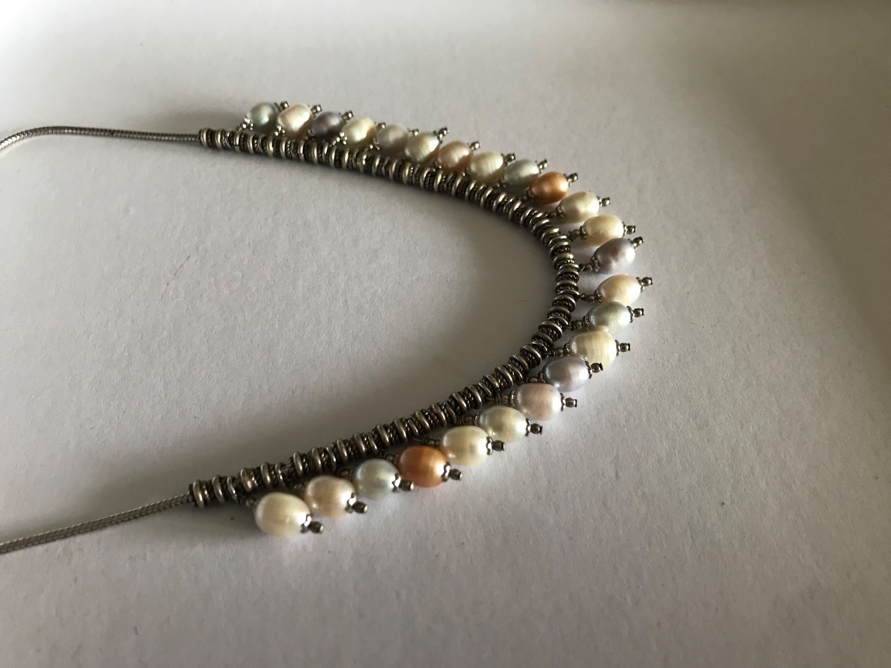 Ketten: Collier de perles naturelles multicolores - plaqué argent – Gebraucht aus Grimisuat von eliseba88 1