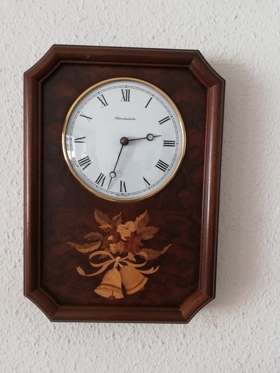 Horloge avec panneau en bois et imprimé fabriquée en Italie