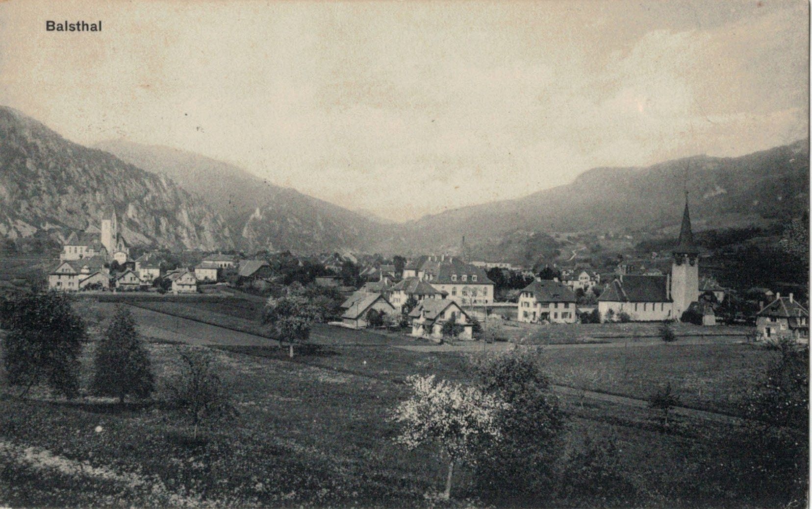 Ansichtskarten: Balsthal SO Ortsansicht  , 1916 – Gebraucht aus Solothurn von Bepposol