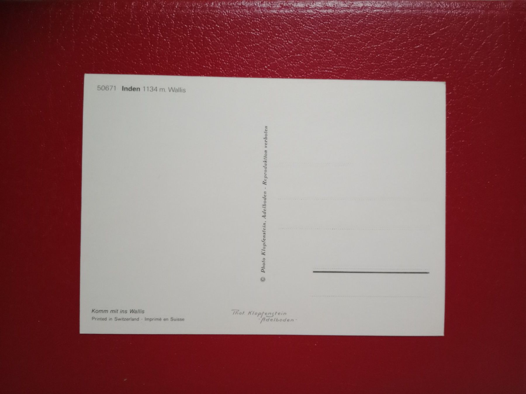 Cartoline postali: Inden Wallis Gesamtansicht – Usato da Küttigen venduto da Melisch1000 1