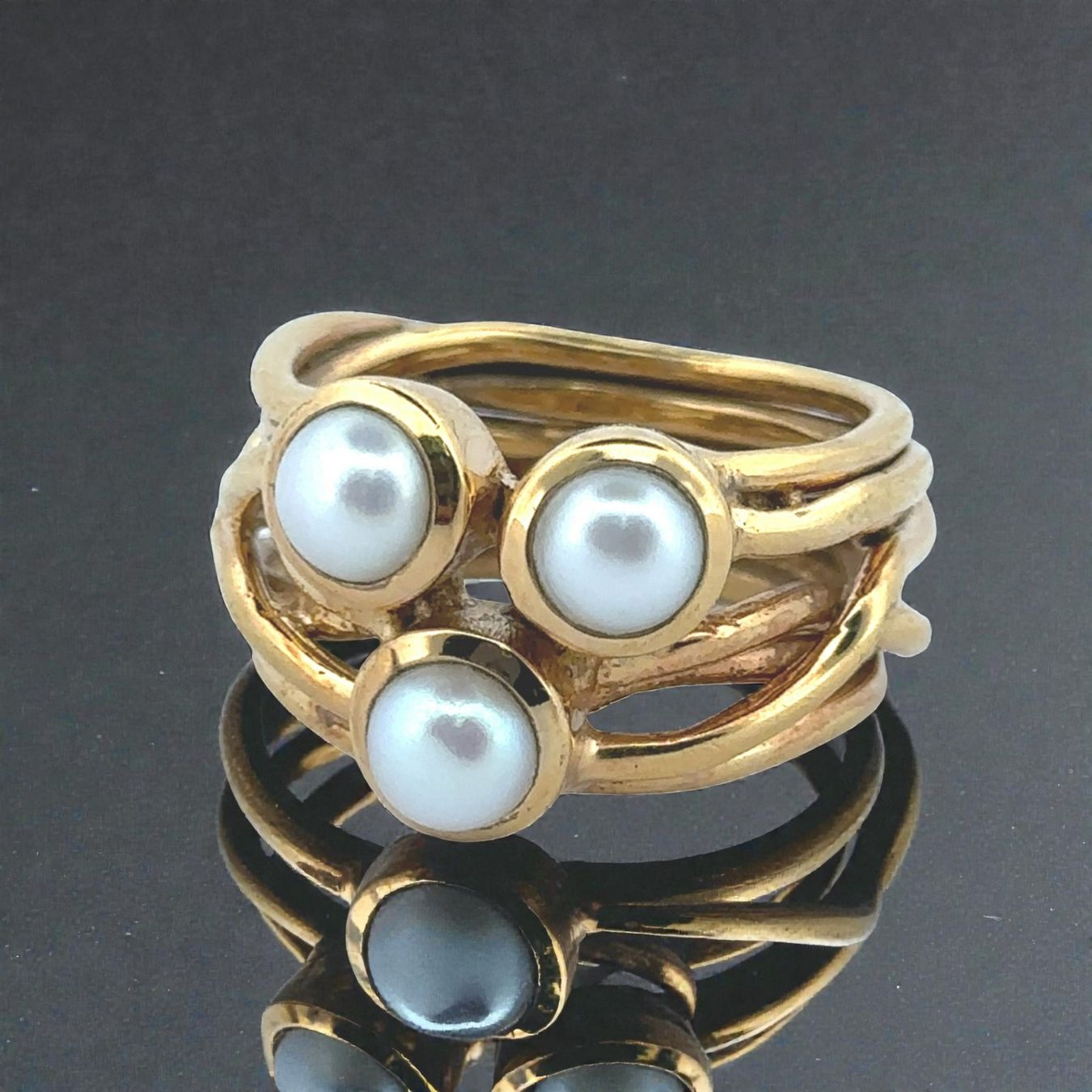 Olga Ribler Ringe: Statement Perlen Silber Ring 925  Grösse 64 – Neu (gemäss Beschreibung) aus Luzern von Schmuckoutlet