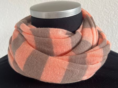 Colora Schal, 100% Leinen, Lachs/Grau, NEU