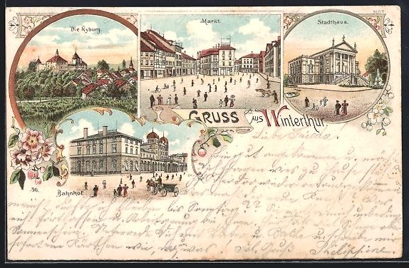 Ansichtskarten: Litho Winterthur, Blick zur Ryburg, Mark – Gebraucht aus Berlin von bartko-reher