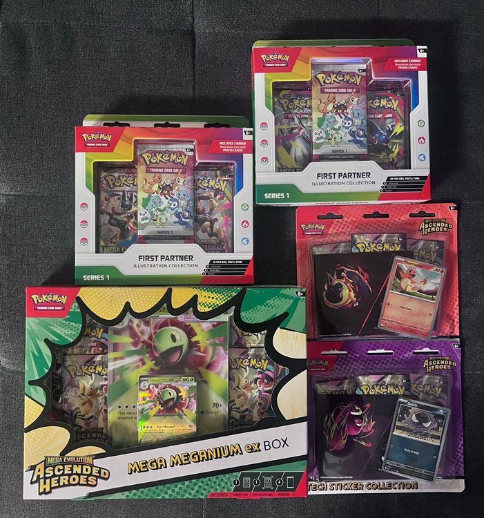 First Partner und Ascended Heroes Box EX und Tech Stiker EN (Neu und ...