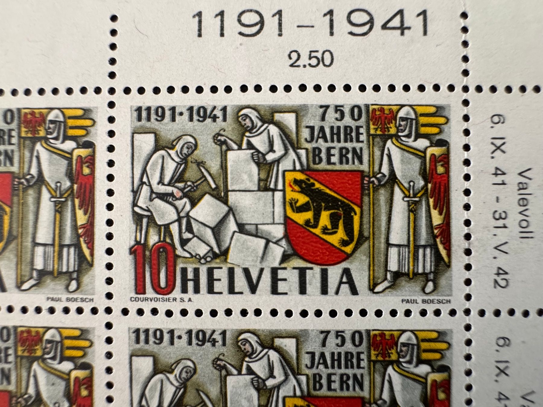Alle Briefmarken: Bern 1941, Nr. 253.2.01, postfrisch/gestempelt – Gebraucht aus Stallikon von HILDECH1 3