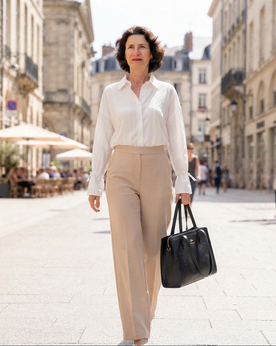 Camicette: Blouse-chemise blanche en coton – Nuovo e nell'imballaggio originale da Fribourg venduto da VictoriaShop7