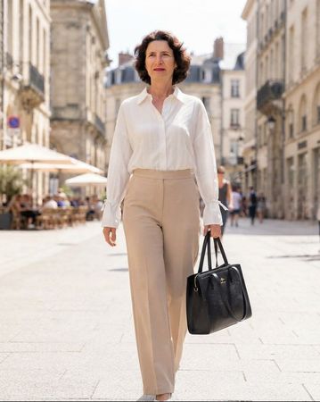 Blouse-chemise blanche en coton