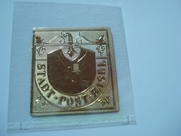 Basler Taube, Reproduktion mit 24 Karat Goldauflage