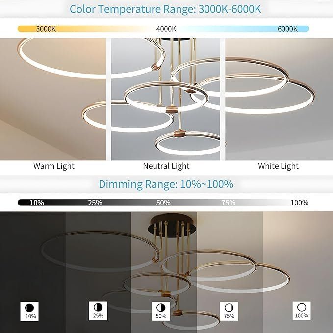 Lampadari & plafoniere: LED Deckenleuchte Deckenlampe Ringlampe 6 Ringe 145W dimmbar – Nuovo e nell'imballaggio originale da Herisau venduto da Serenco 5