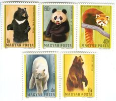 Briefmarken "Eisbär, Braunbär, Grosse Panda". Ungarn