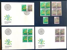 1988 Europa FDC Viererblock - FDC - Viererblock + Einzel ET