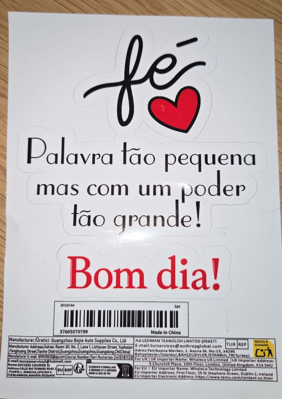Aufkleber: Aufkleber "Bom dia!" Portugiesisch – Neu (gemäss Beschreibung) aus Reidermoos von Manuela083