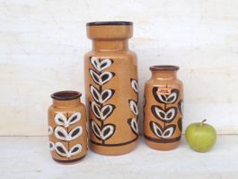 3 Vase Europ Keramik Vintage Mid Century Blumenvase 70er