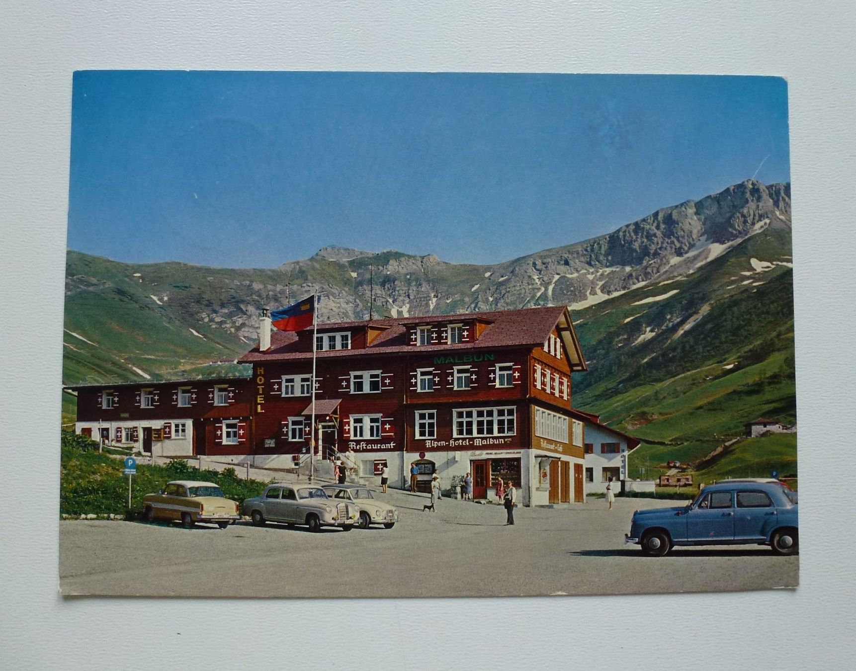 Cartoline postali: Ansichtskarte Alpen Hotel Malbun 1964 – Usato da Walkringen venduto da Casablanca777