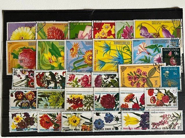 Tutti i francobolli: 30 timbres différents thématique fleur n°1 – Usato da Satigny venduto da buc_d7s5