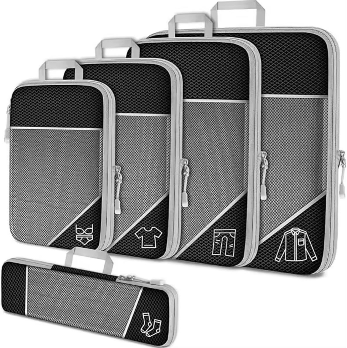 Valigie: 5-teiliges Compression Packing Cubes Set | Koffer Organizer – Nuovo e nell'imballaggio originale da Roggwil BE venduto da pet_6pws 1