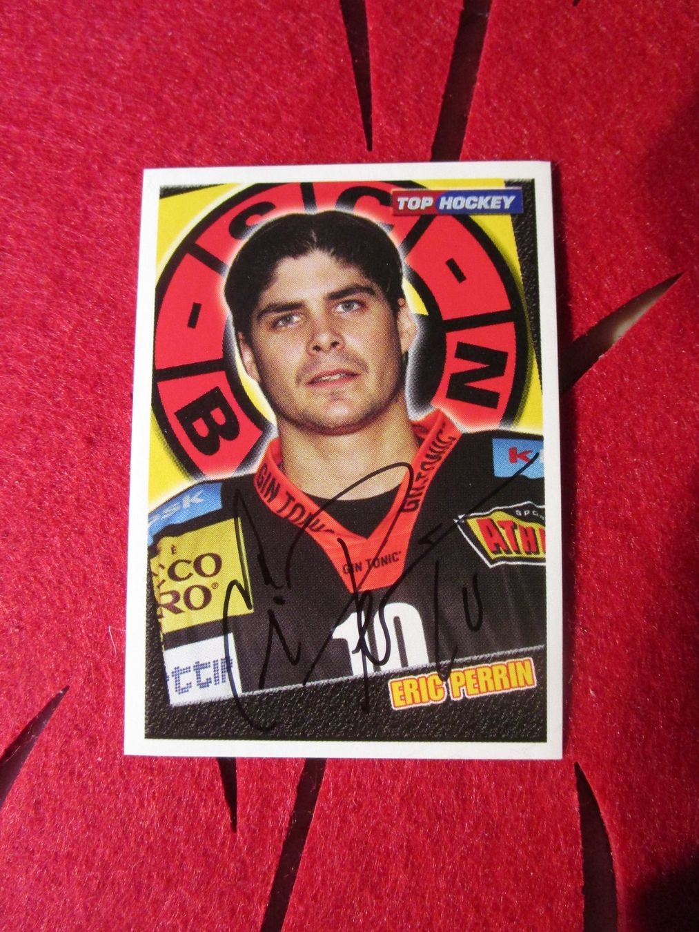 Autografi: SC BERN ERIC PERRIN AUTOGRAMM HOCKEY STICKER ANTIK – Usato da GUTENSWIL venduto da Alpina6