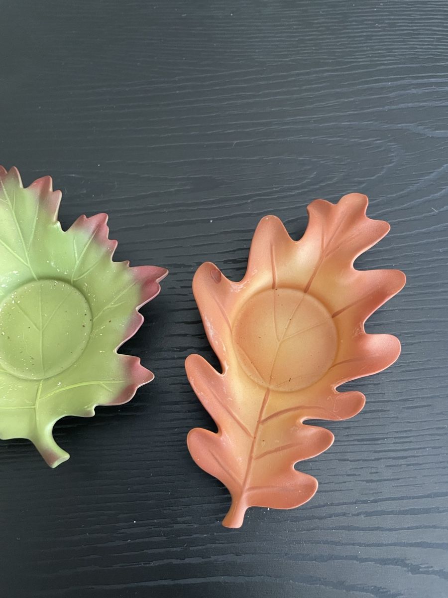 Portacandele: 3 bougeoires en forme de feuille – Usato da Oron-la-Ville venduto da W.XIX 3