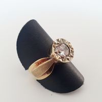 Vintage 925 silber Ring in Gold mit Zirkonia,  Grösse 18 mm