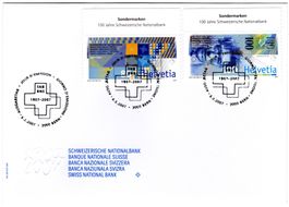 seltener FDC "100 Jahre Schweizerische Nationalbank" mit TAB