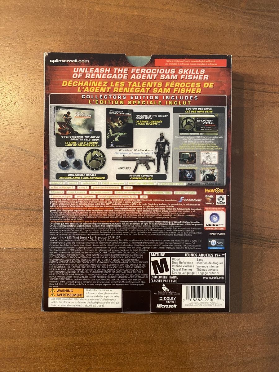 Microsoft Giochi: Splinter Cell Conviction Collectors Edition Xbox 360 NTSC – Usato da Thunstetten venduto da Virus_33 4