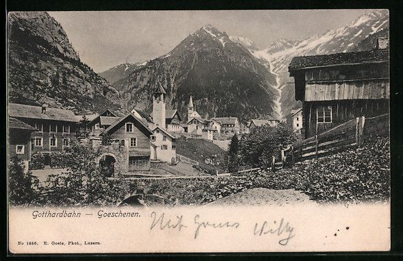 Cartoline postali: Goeschenen, Blick auf die Ortschaft an d – Usato da Berlin venduto da bartko-reher