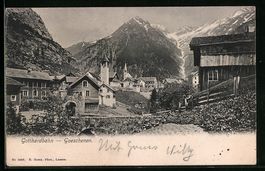 Goeschenen, Blick auf die Ortschaft an d